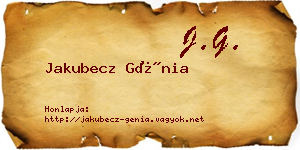 Jakubecz Génia névjegykártya
